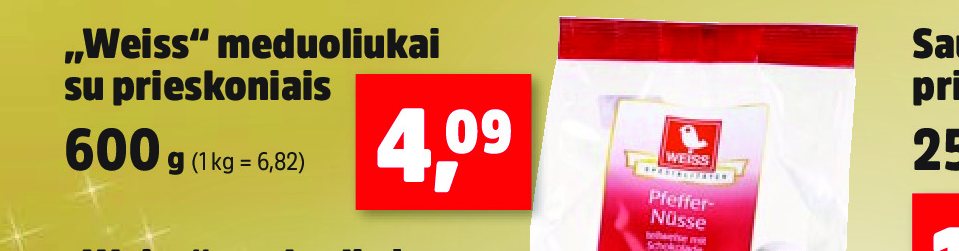 „Weiss“ meduoliukai su prieskoniais, 600 g