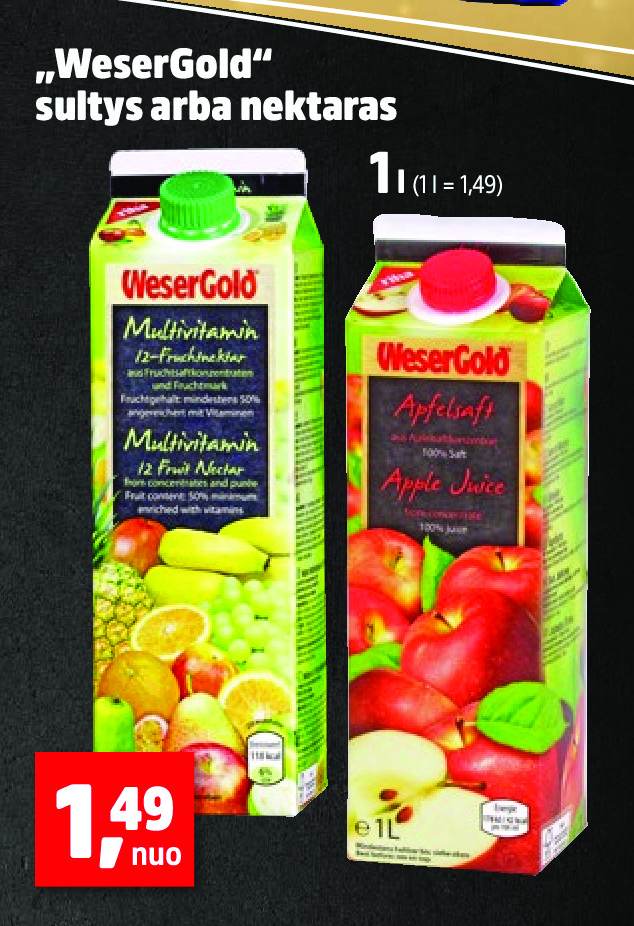 „WeserGold“ sultys arba nektaras, 1 l