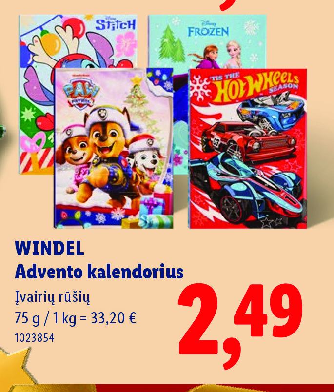 WINDEL Advento kalendorius, 75 g