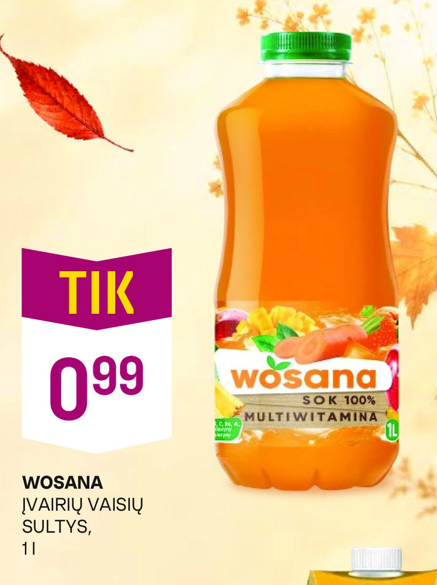 WOSANA ĮVAIRIŲ VAISIŲ SULTYS, 1 l