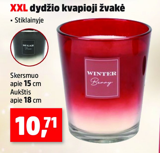 XXL dydžio kvapioji žvakė, 15 cm