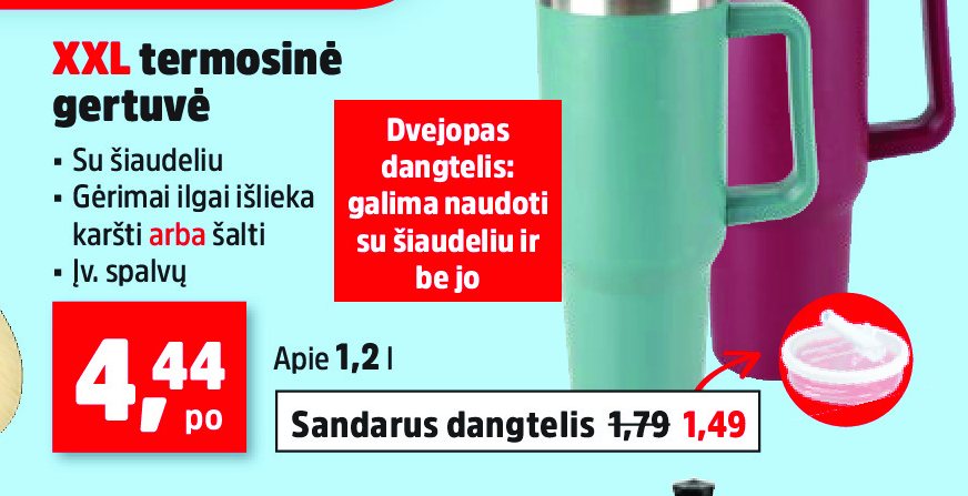XXL termosinė gertuvė, 1.2 l
