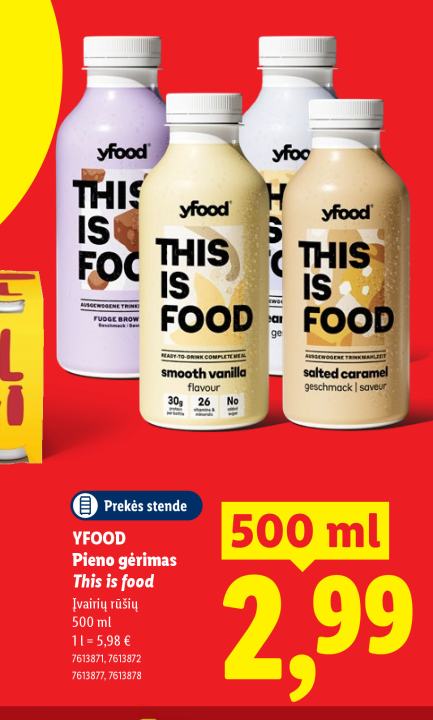 YFOOD Pieno gėrimas This is food, 500 ml