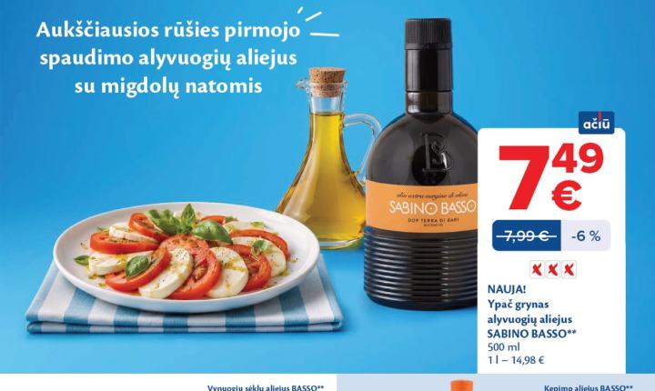 Ypač grynas alyvuogių aliejus SABINO BASSO, 500 ml