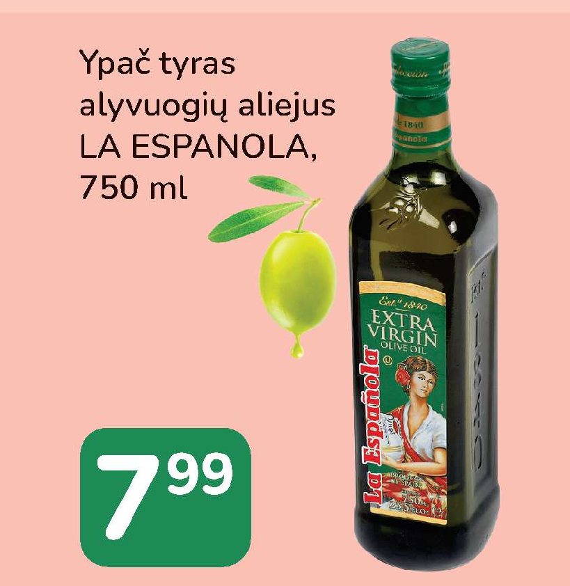 Ypač tyras alyvuogių aliejus LA ESPANOLA, 750 ml