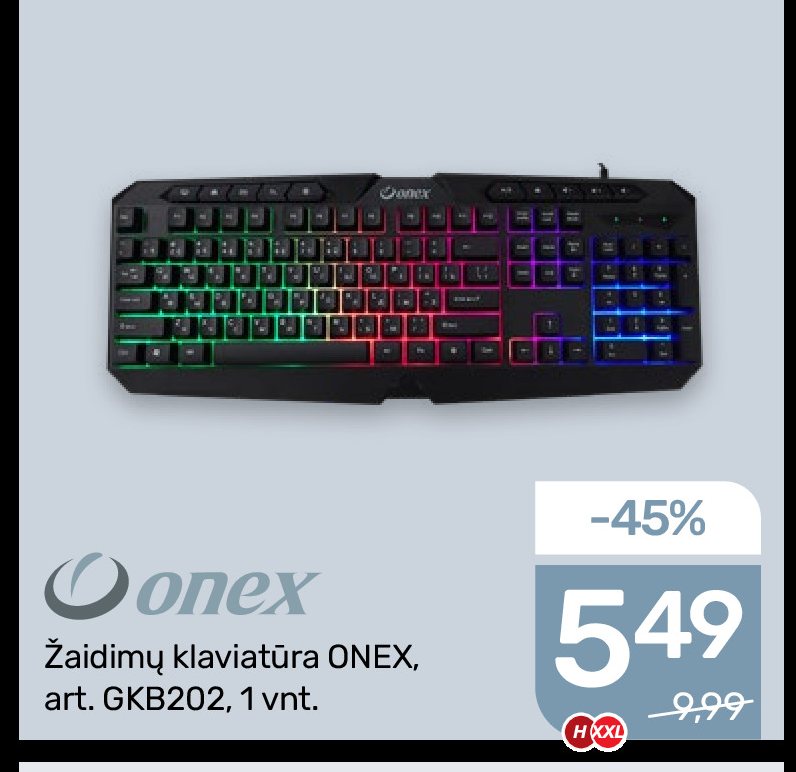 Žaidimų klaviatūra ONEX, 1 vnt