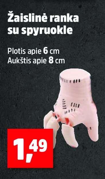 Žaislinė ranka su spyruokle