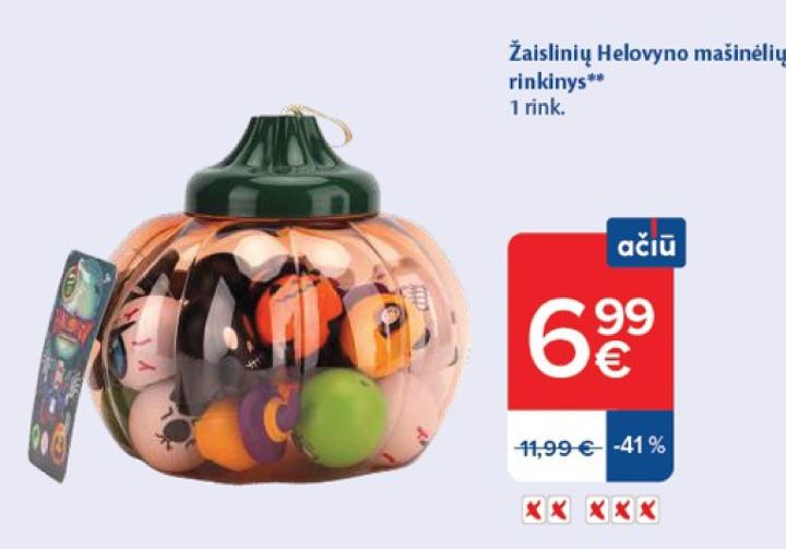 Žaislinių Helovyno mašinėlių rinkinys, 1 rink.