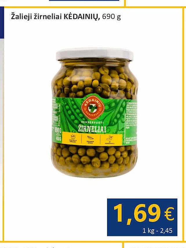 Žalieji žirneliai KĖDAINIŲ, 690 g