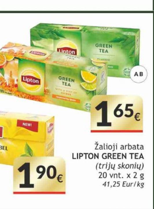 Žalioji arbata LIPTON GREEN TEA, 20 vnt