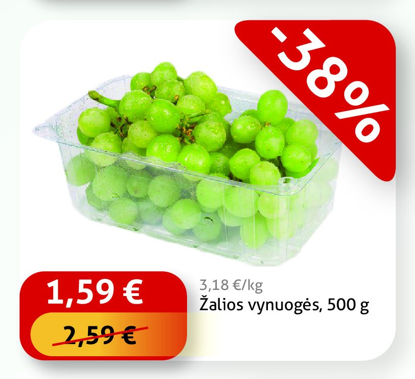 Žalios vynuogės, 500 g