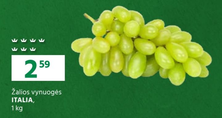 Žalios vynuogės ITALIA, 1 kg