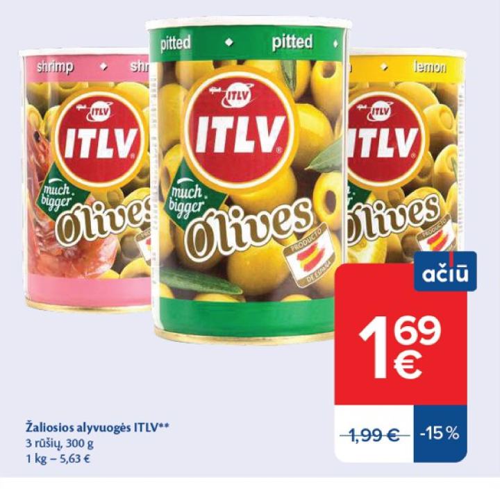 Žaliosios alyvuogės ITLV, 300 g