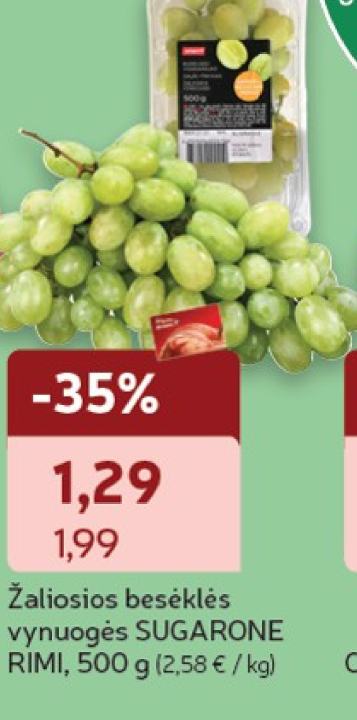 Žaliosios beskėklės vynuogės SUGARONE RIMI, 500 g