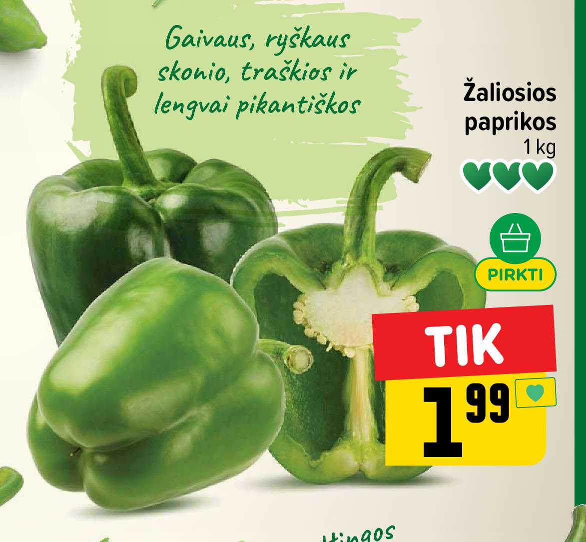 Žaliosios paprikos, 1 kg