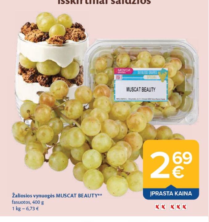 Žaliosios vynuogės MUSCAT BEAUTY, 400 g