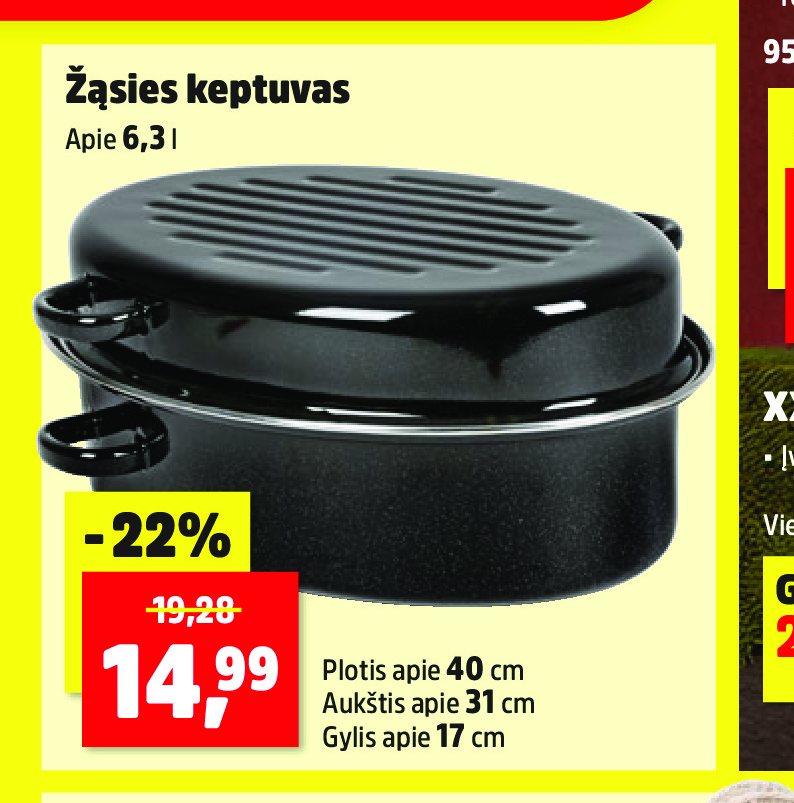 Žąsies keptuvas, 6.3 l