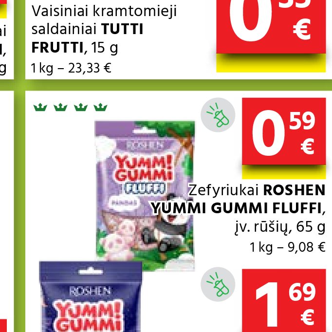Zefyriukai ROSHEN YUMMI GUMMI FLUFFI, 65 g