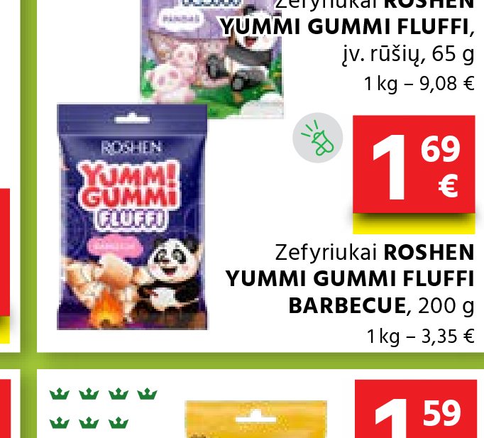 Zefyriukai ROSHEN YUMMI GUMMI FLUFFI BARBECUE, 200 g