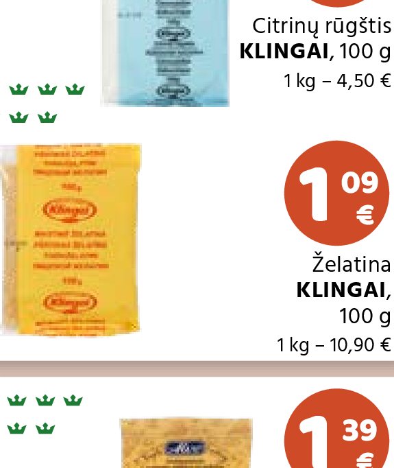 Želatina KLINGAI, 100 g