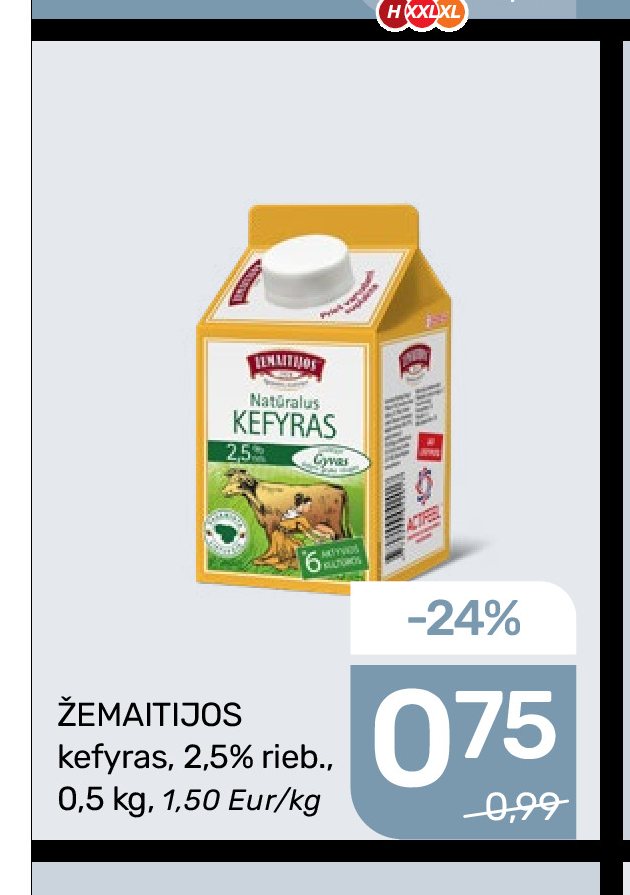 ŽEMAITIJOS kefyras, 0.5 kg