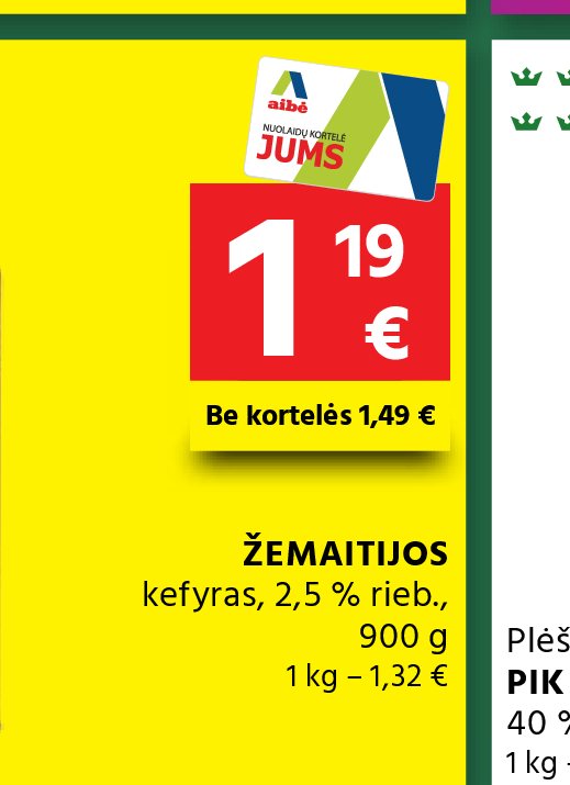 ŽEMAITIJOS kefyras, 900 g
