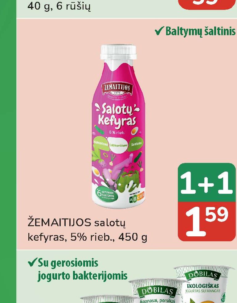 ŽEMAITIJOS salotų kefyras, 450 g