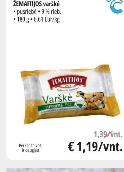 ŽEMAITIJOS varškė, 180 g