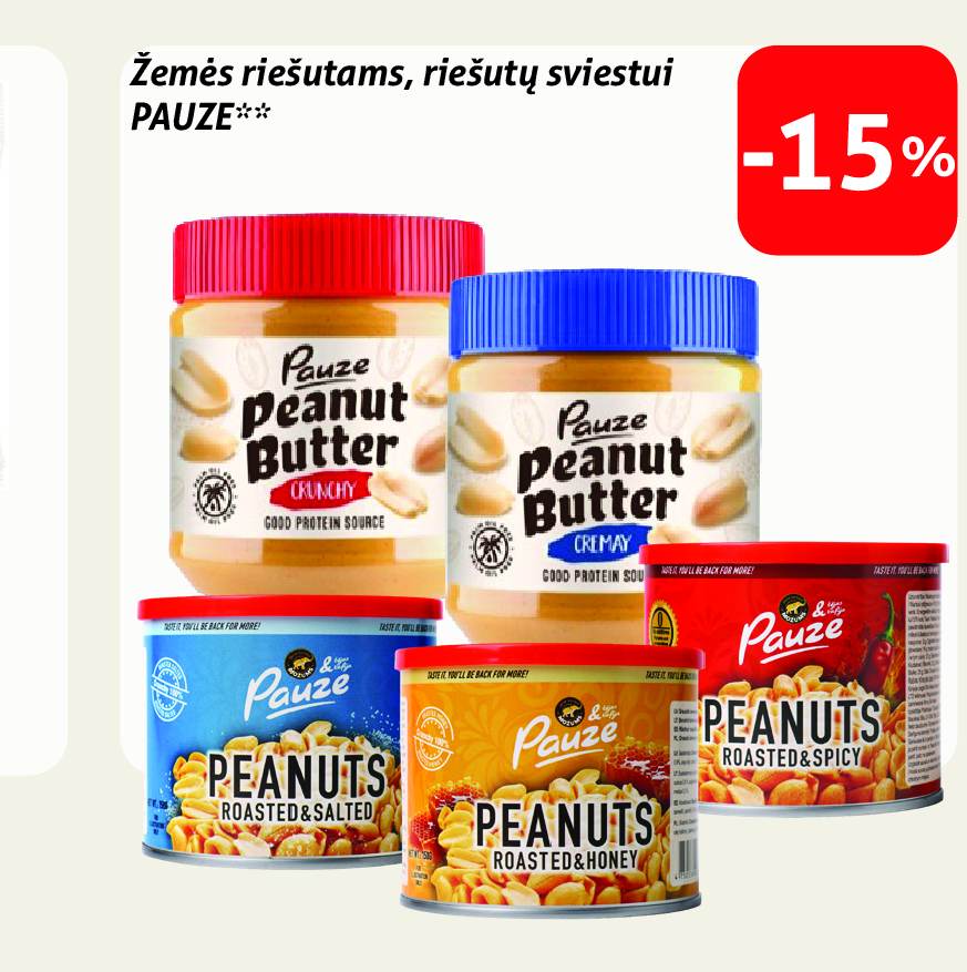 Žemės riešutams, riešutų sviestui PAUZE
