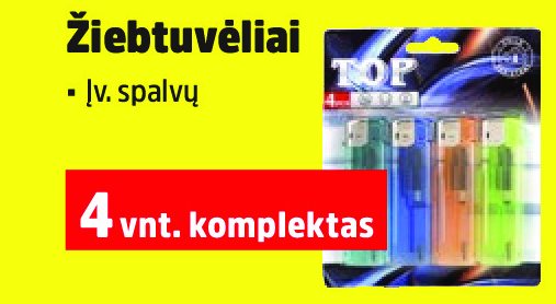 Žiebtuvėliai, 4 vnt