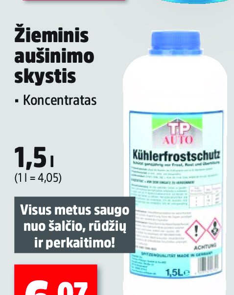 Žieminis aušinimo skystis, 1.5 l
