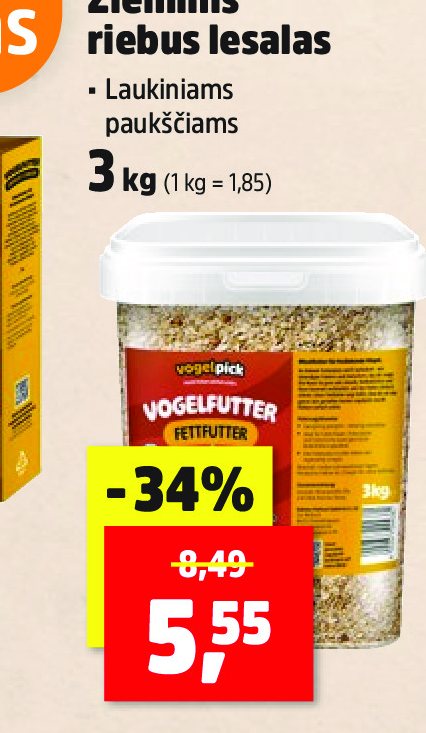 Žieminis riebus lesalas, 3 kg