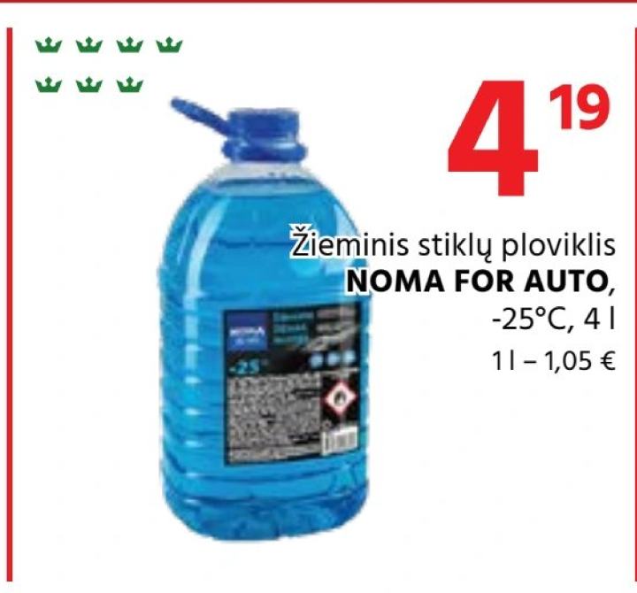 Žieminis stiklų ploviklis NOMA FOR AUTO, 4 l