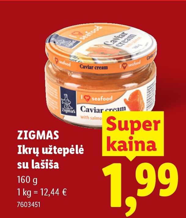 ZIGMAS Ikrų užtepėlė su lašiša, 160 g