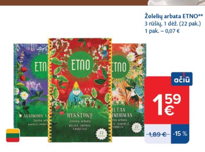 Žolelių arbata ETNO, 1 dėž.