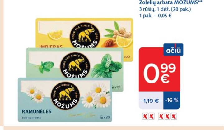 Žolelių arbata MOŽUMS, 1 dėž.