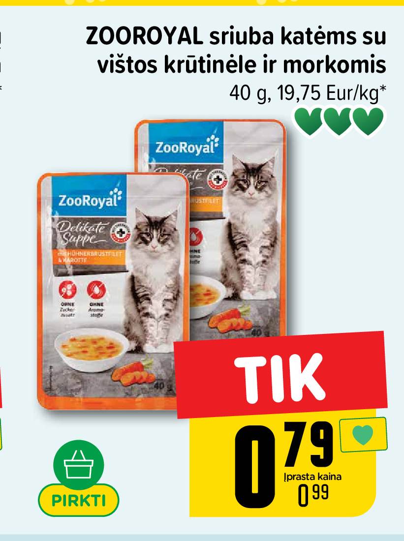 ZOOROYAL sriuba katėms su vištos krūtinėle ir morkomis, 40 g