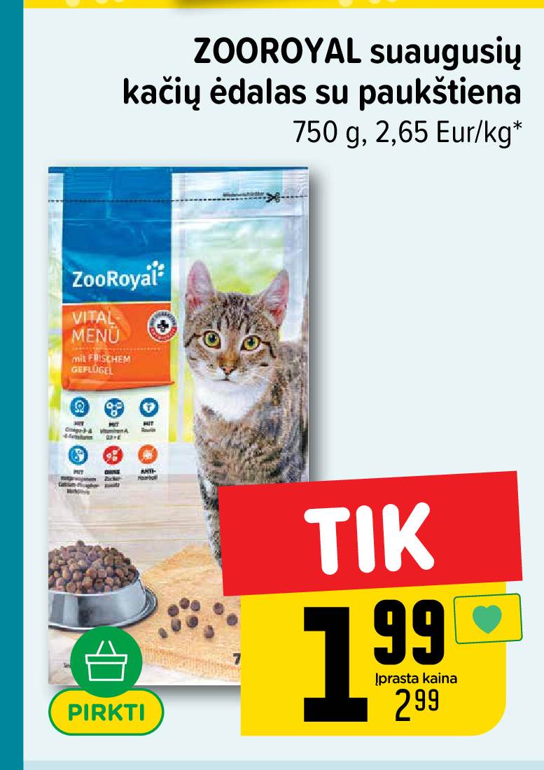 ZOOROYAL suaugusių kačių ėdalas su paukštiena, 750 g