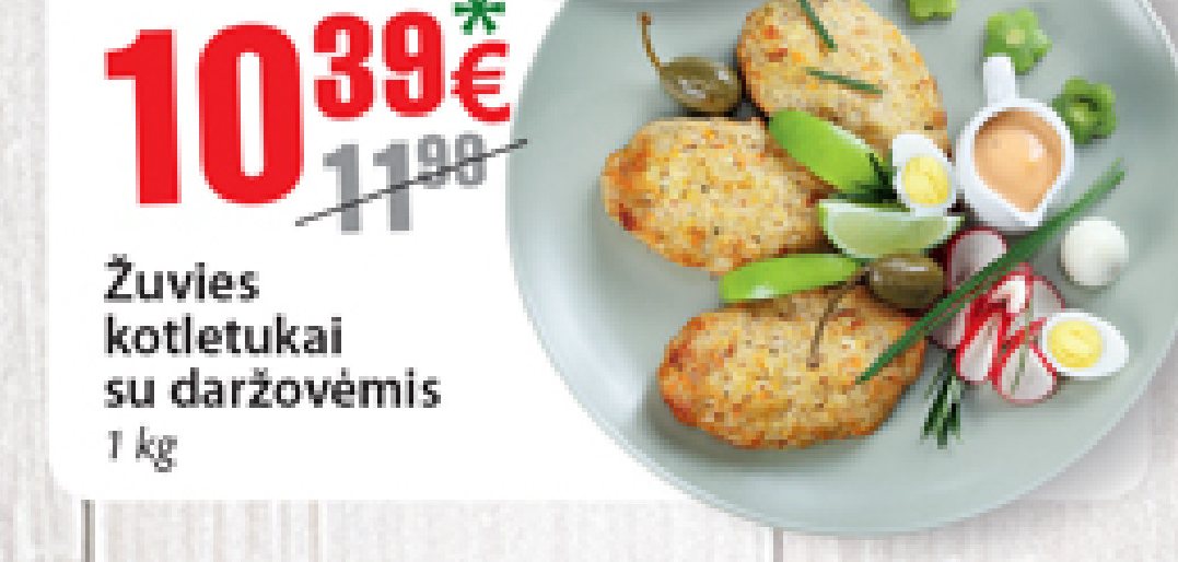 Žuvies kotletukai su daržovėmis, 1 kg