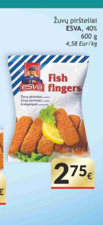 Žuvų piršteliai ESVA, 600 g