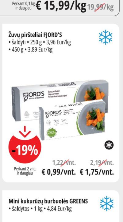 Žuvų piršteliai FJORD'S, 450 g