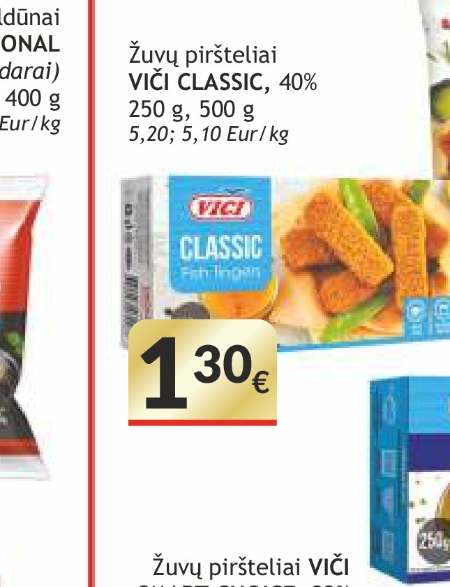 Žuvų piršteliai VIČI CLASSIC, 250 g