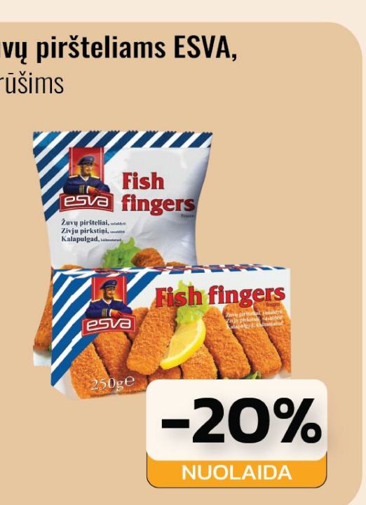 Žuvų piršteliams ESVA