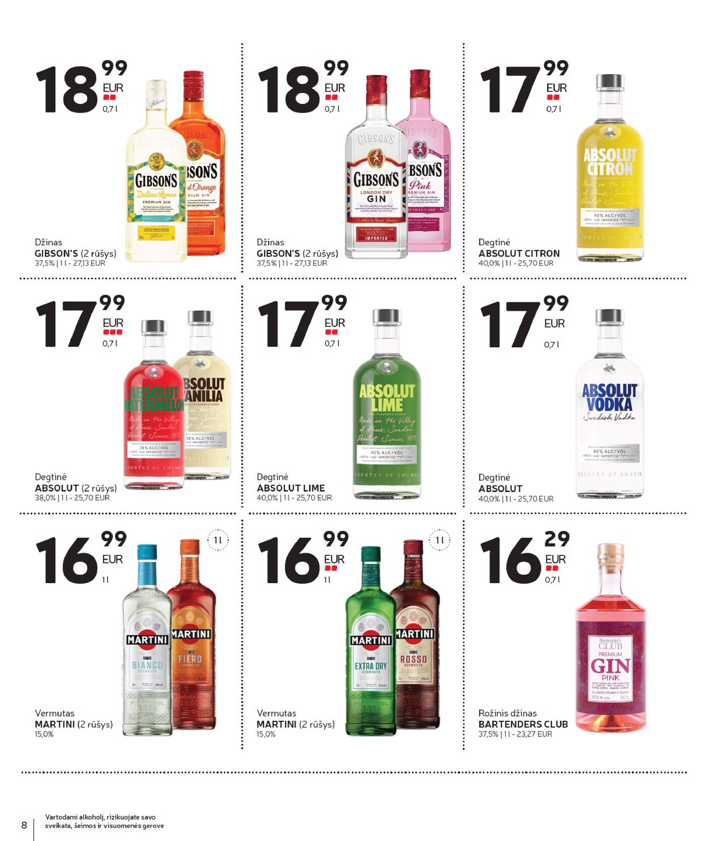 Naujas Rimi leidinys - Alkoholinių gėrimų asortimento katalogas Nr. 18 Nr.18 – 8 puslapis