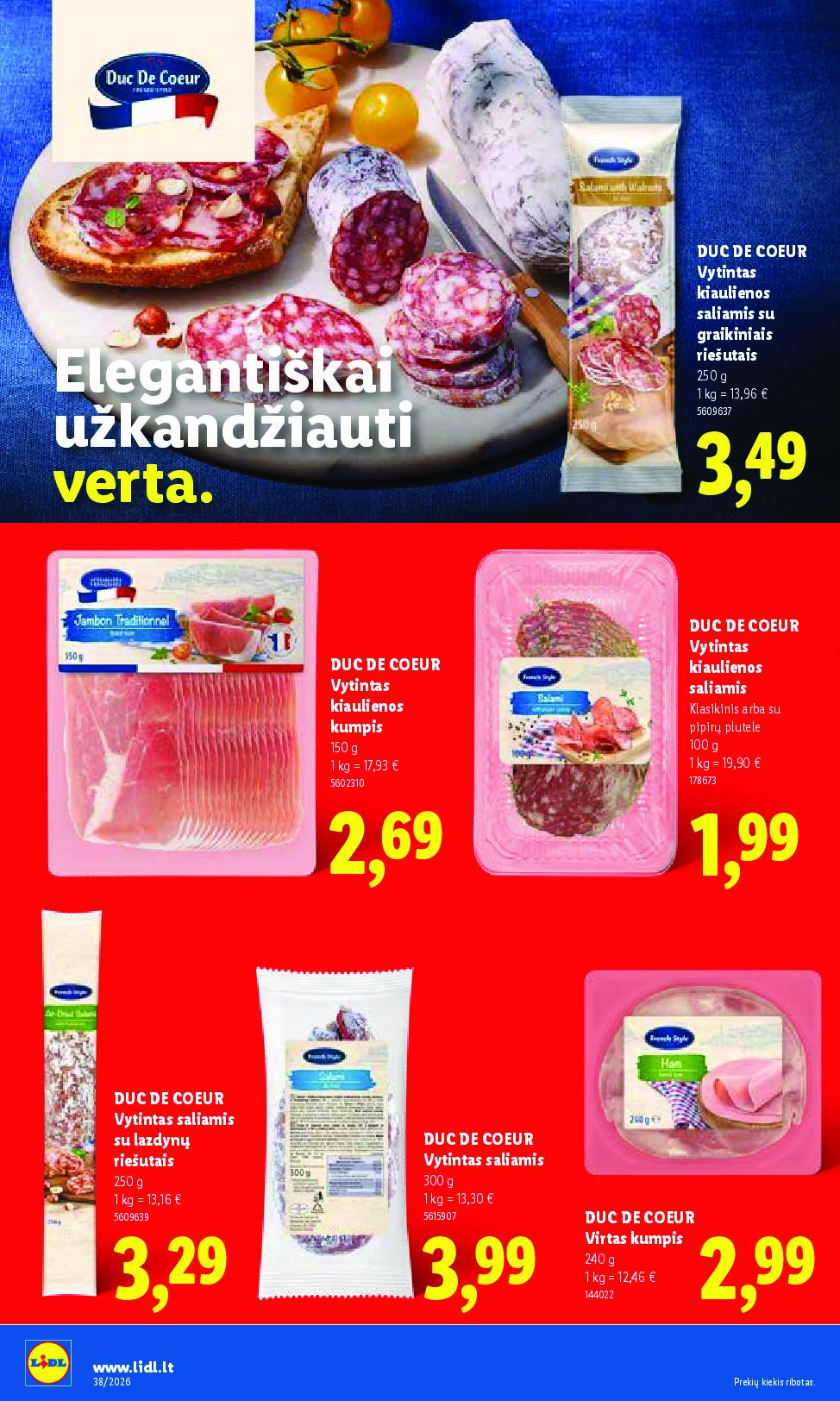 Naujas Lidl leidinys - MAISTO PREKIŲ PASIŪLYMAI Nr.38 – 22 puslapis