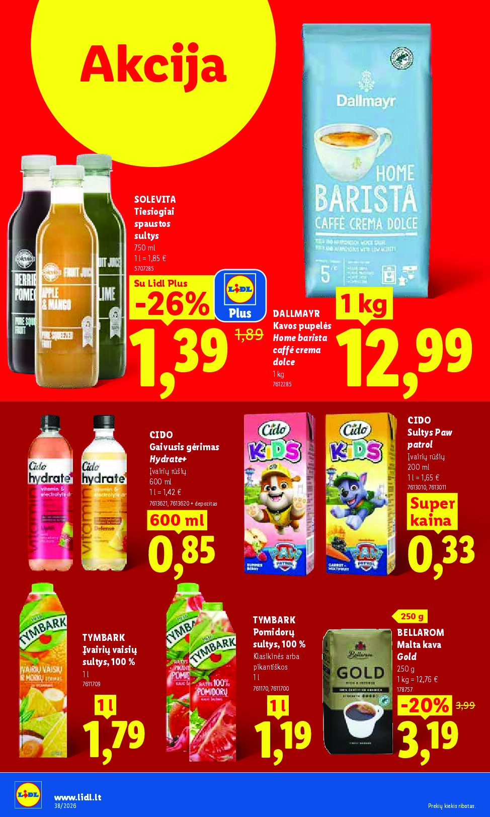 Naujas Lidl leidinys - MAISTO PREKIŲ PASIŪLYMAI Nr.38 – 26 puslapis