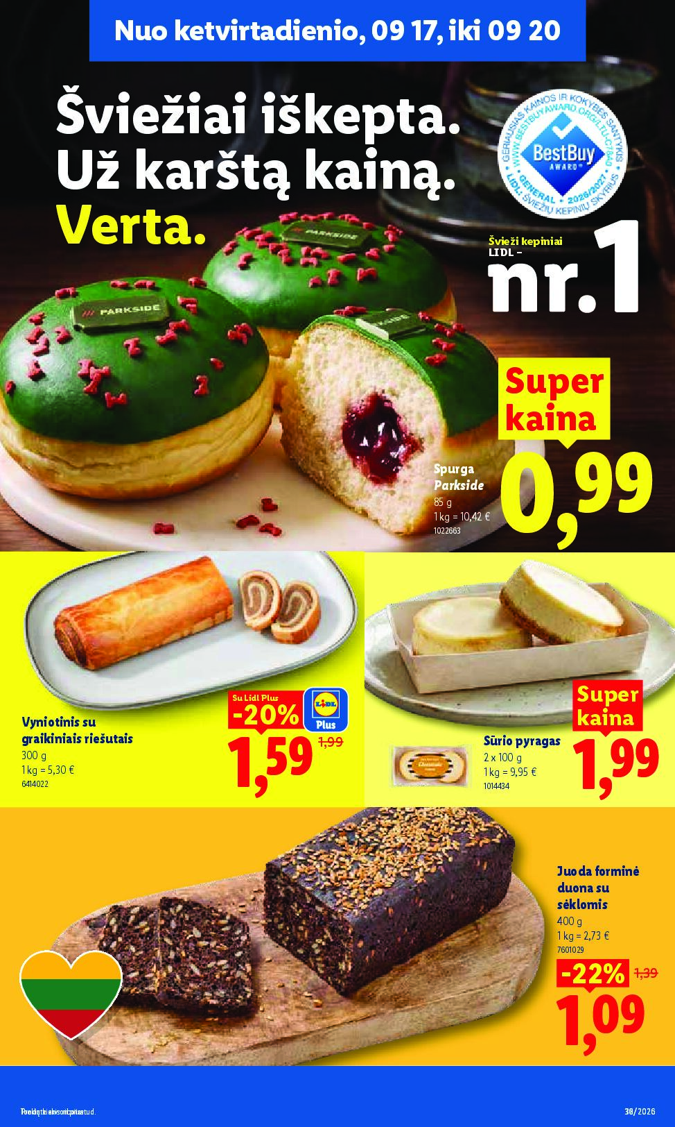Naujas Lidl leidinys - MAISTO PREKIŲ PASIŪLYMAI Nr.38 – 39 puslapis