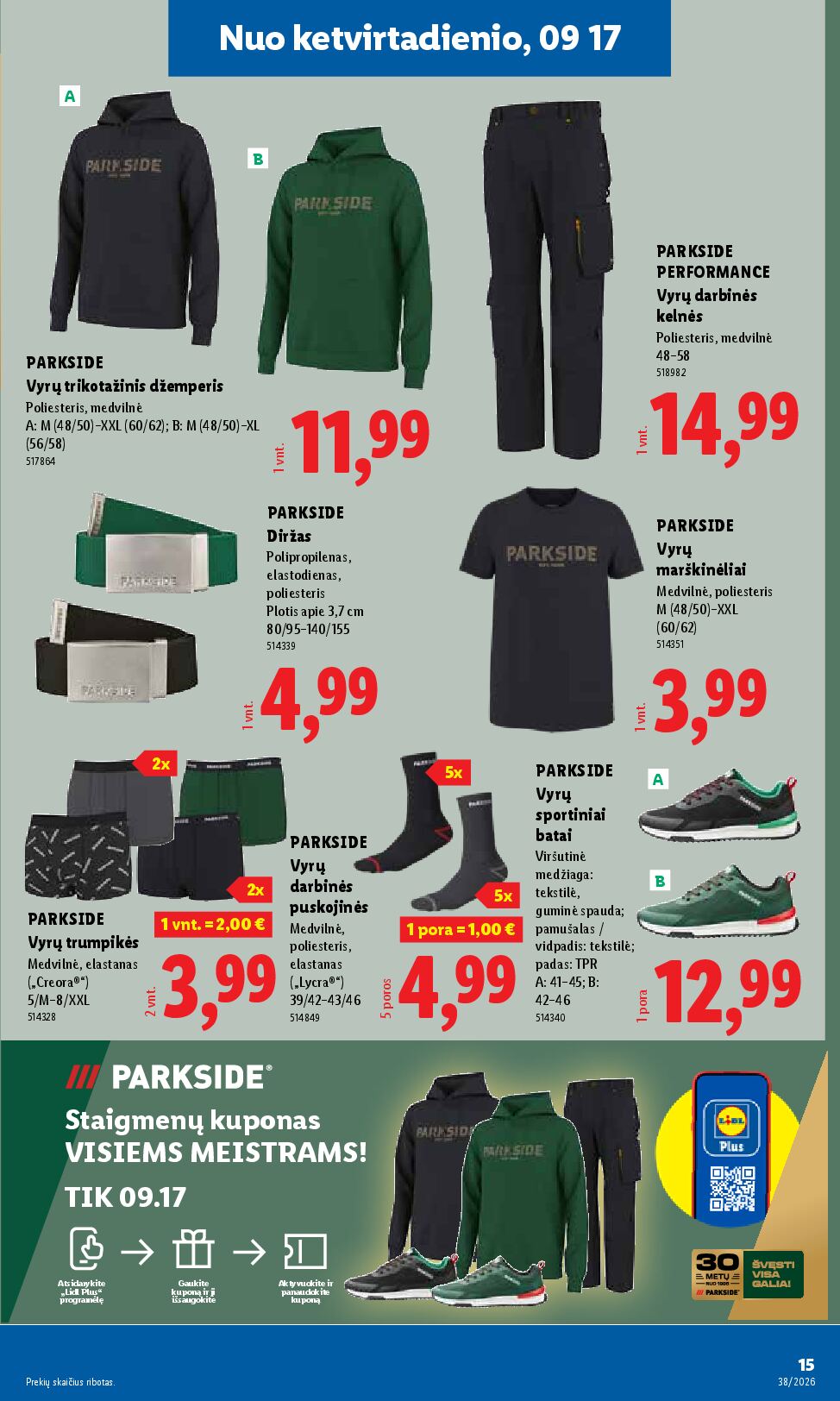Naujas Lidl leidinys - NE MAISTO PREKIŲ PASIŪLYMAI Nr.38 – 15 puslapis