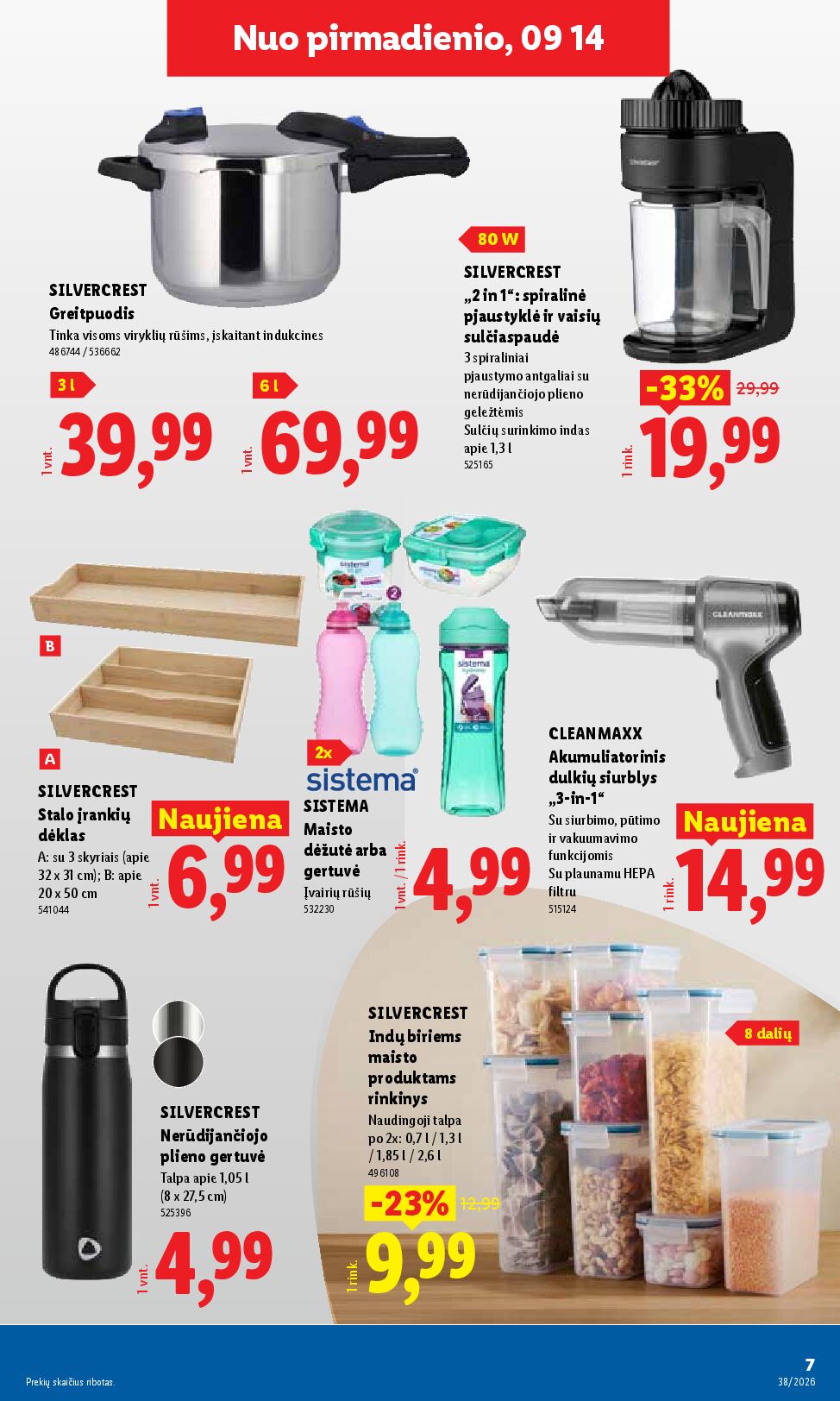Naujas Lidl leidinys - NE MAISTO PREKIŲ PASIŪLYMAI Nr.38 – 7 puslapis