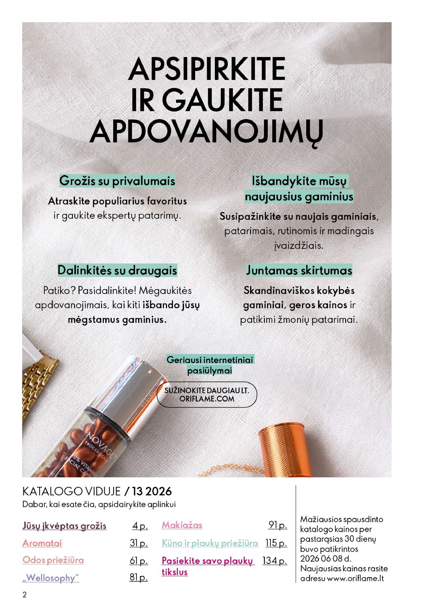 Oriflame Katalogas 13 – 2 puslapis